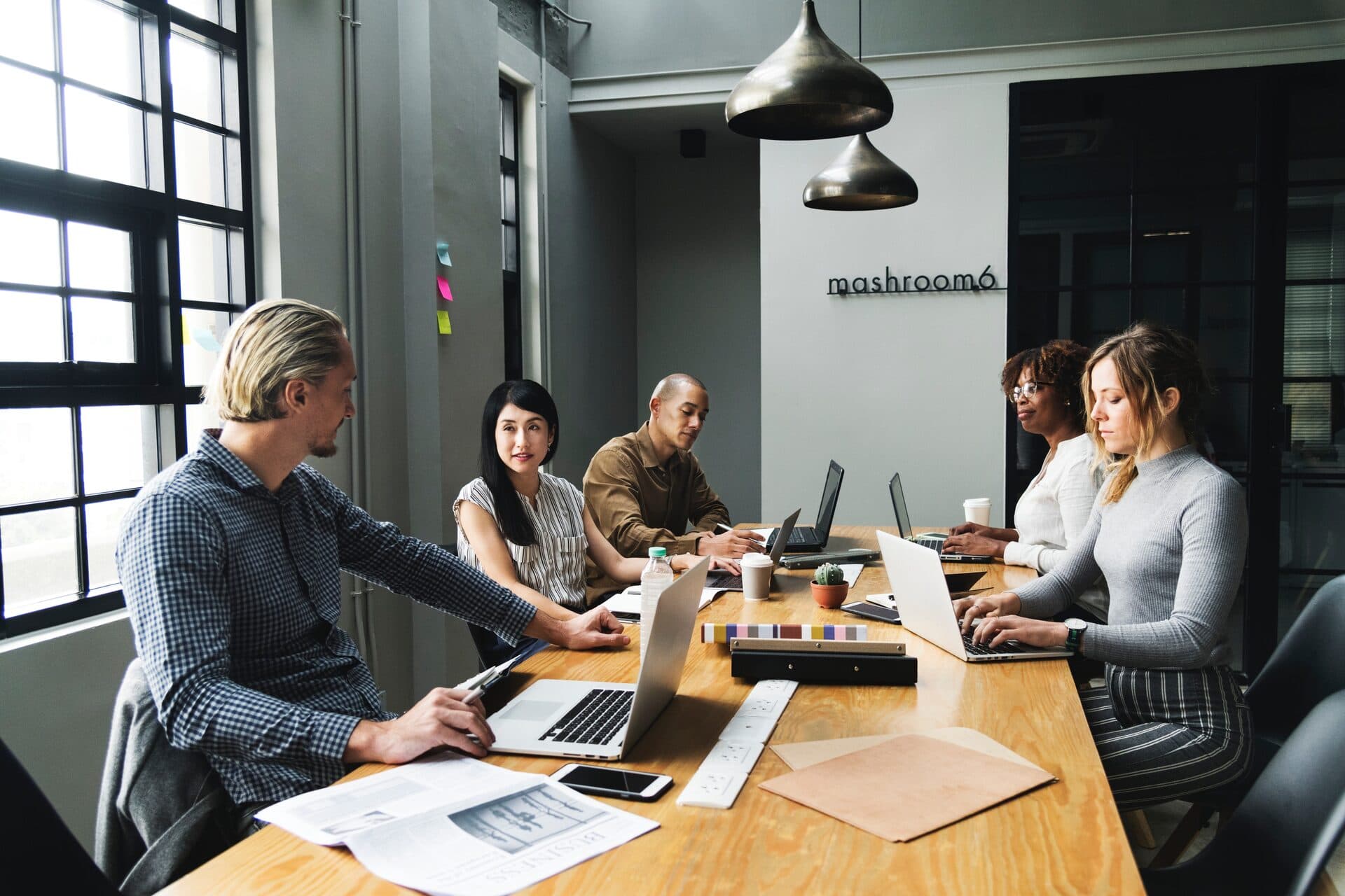 Team discussing a project during a meeting